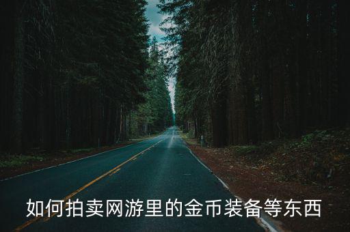 如何拍卖网游里的金币装备等东西