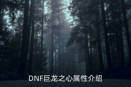 DNF巨龙之心属性介绍