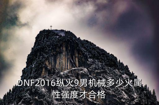 DNF2016纵火9男机械多少火属性强度才合格