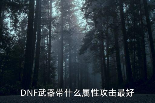 DNF武器带什么属性攻击最好