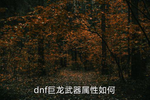 dnf巨龙武器属性如何