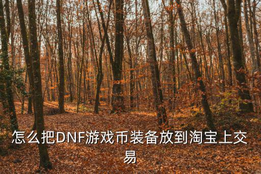 怎么把DNF游戏币装备放到淘宝上交易