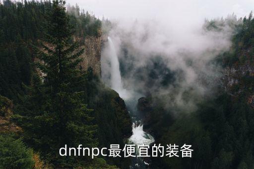 dnfnpc最便宜的装备