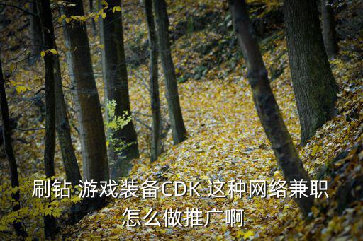 如何宣传游戏装备，刷钻 游戏装备CDK 这种网络兼职 怎么做推广啊