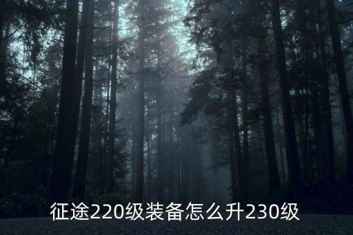 征途220级装备怎么升230级