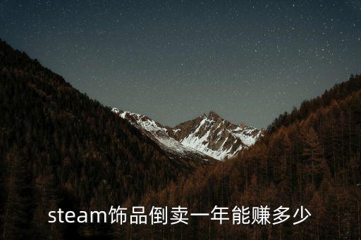 游戏装备一年收入多少钱，steam饰品倒卖一年能赚多少