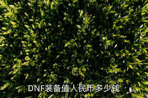 DNF装备值人民币多少钱