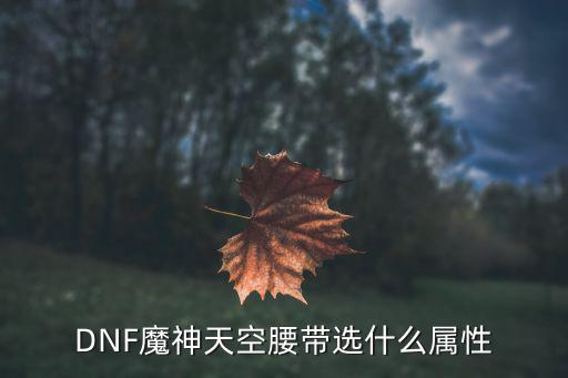 DNF魔神天空腰带选什么属性