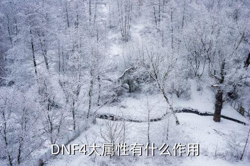 DNF4大属性有什么作用