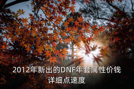 dnf年套什么属性，DNF剑魂的新年套装属性