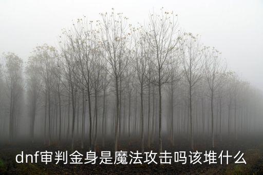 dnf审判金身是魔法攻击吗该堆什么