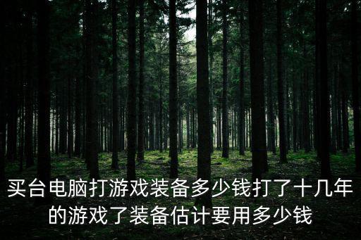 买台电脑打游戏装备多少钱打了十几年的游戏了装备估计要用多少钱