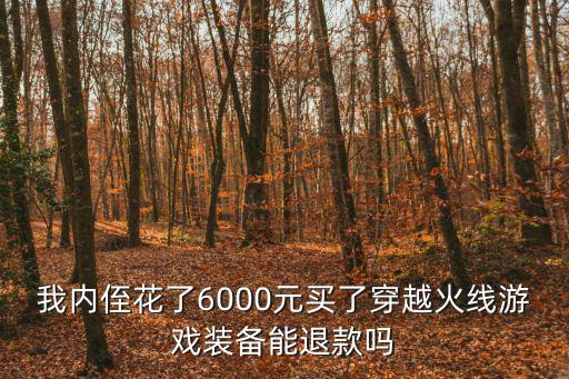 我内侄花了6000元买了穿越火线游戏装备能退款吗