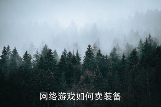 网络游戏如何卖装备