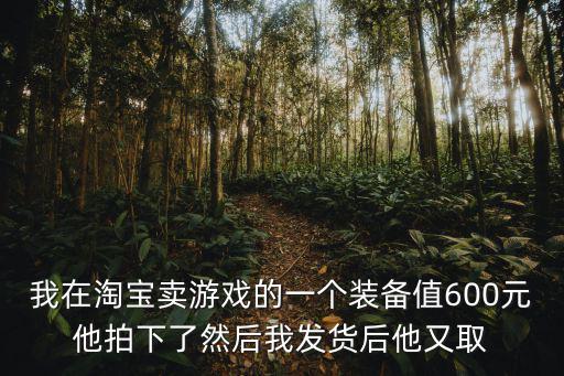 我在淘宝卖游戏的一个装备值600元他拍下了然后我发货后他又取