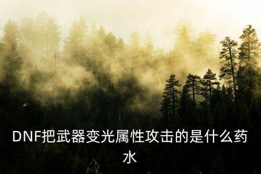 DNF把武器变光属性攻击的是什么药水