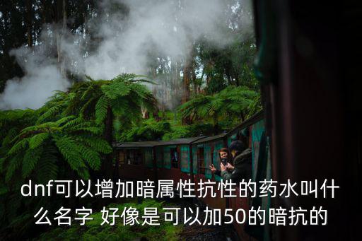 dnf可以增加暗属性抗性的药水叫什么名字 好像是可以加50的暗抗的