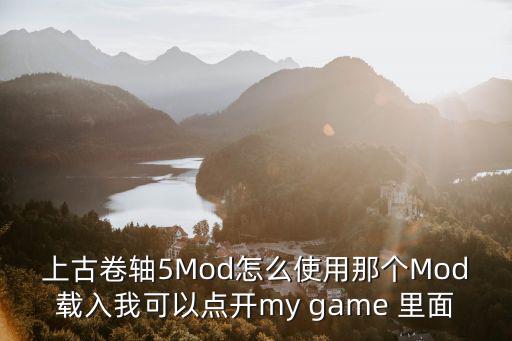 上古卷轴5Mod怎么使用那个Mod载入我可以点开my game 里面