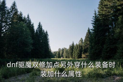 dnf驱魔双修加点另外穿什么装备时装加什么属性