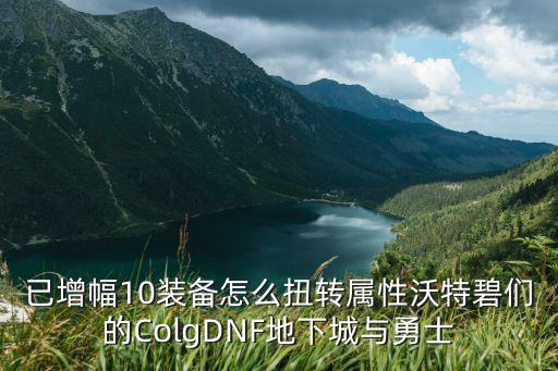 已增幅10装备怎么扭转属性沃特碧们的ColgDNF地下城与勇士