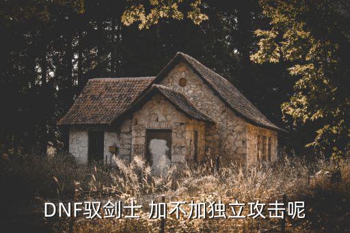 DNF驭剑士 加不加独立攻击呢