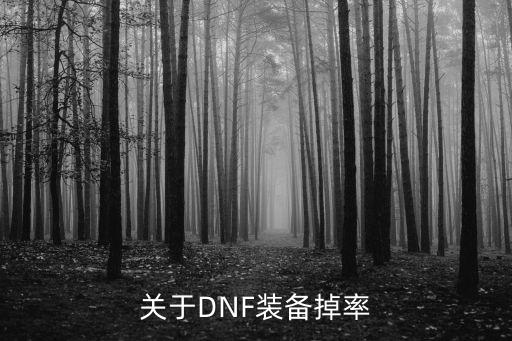 关于DNF装备掉率