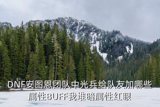 DNF安图恩团队中光兵给队友加哪些属性BUFF我堆暗属性红眼