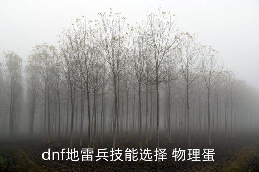 dnf地雷兵技能选择 物理蛋