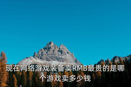 现在网络游戏装备卖RMB最贵的是哪个游戏卖多少钱