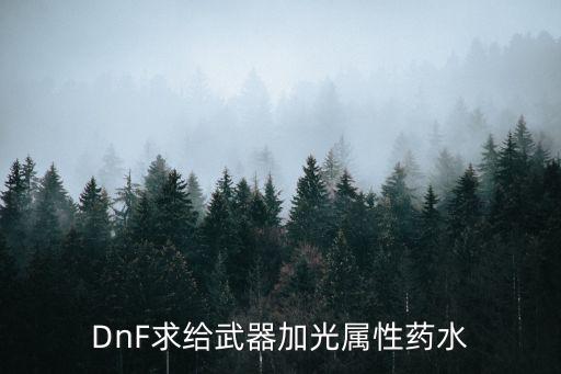 DnF求给武器加光属性药水