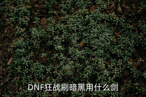 DNF狂战刷暗黑用什么剑