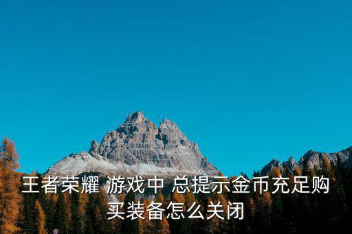 王者游戏装备卡怎么用，王者荣耀 游戏中 总提示金币充足购买装备怎么关闭