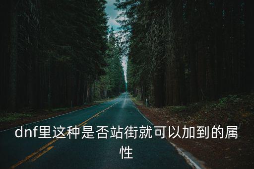 dnf里这种是否站街就可以加到的属性