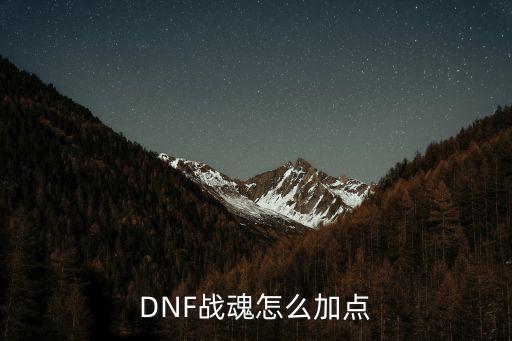 DNF战魂怎么加点