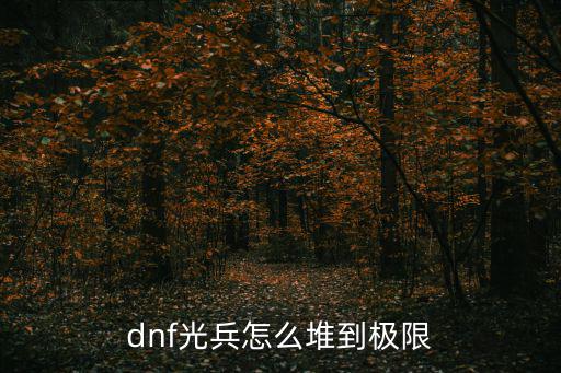 dnf光兵怎么堆到极限