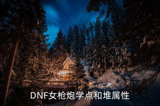 DNF女枪炮学点和堆属性