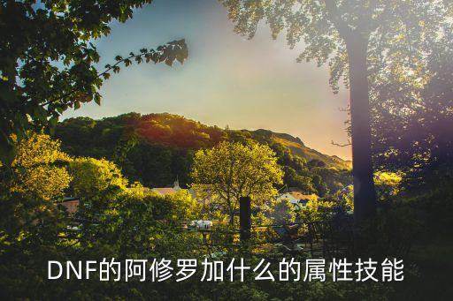 dnf阿修罗增加什么属性，DNF的阿修罗加什么的属性技能