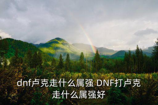 dnf卢克走什么属强 DNF打卢克走什么属强好