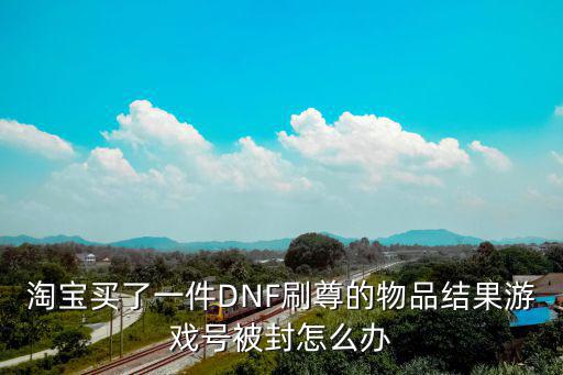 淘宝买了一件DNF刷尊的物品结果游戏号被封怎么办