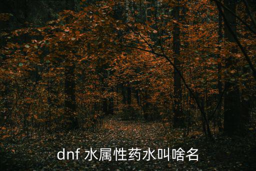 dnf水火属性药水叫什么，dnf 水属性药水叫啥名