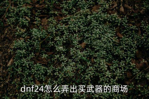 dnf24怎么弄出买武器的商场