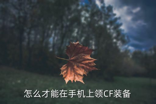 怎么才能在手机上领CF装备