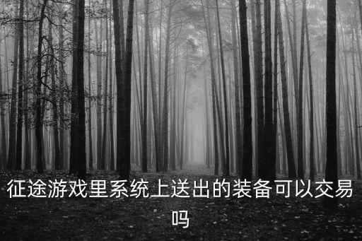 征途游戏里系统上送出的装备可以交易吗