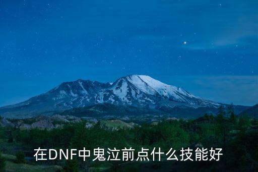 在DNF中鬼泣前点什么技能好