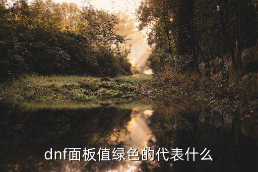 dnf面板值绿色的代表什么