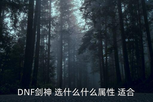 DNF剑神 选什么什么属性 适合