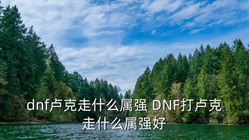 dnf卢克走什么属强 DNF打卢克走什么属强好