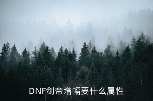 dnf剑宗增幅选什么属性，地下城剑圣加什么属性