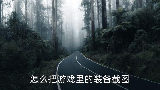 怎么把游戏里的装备截图