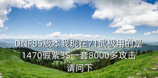 DNF85版本我现在71武极用的是1470假紫3S一套8000多攻击 请问下